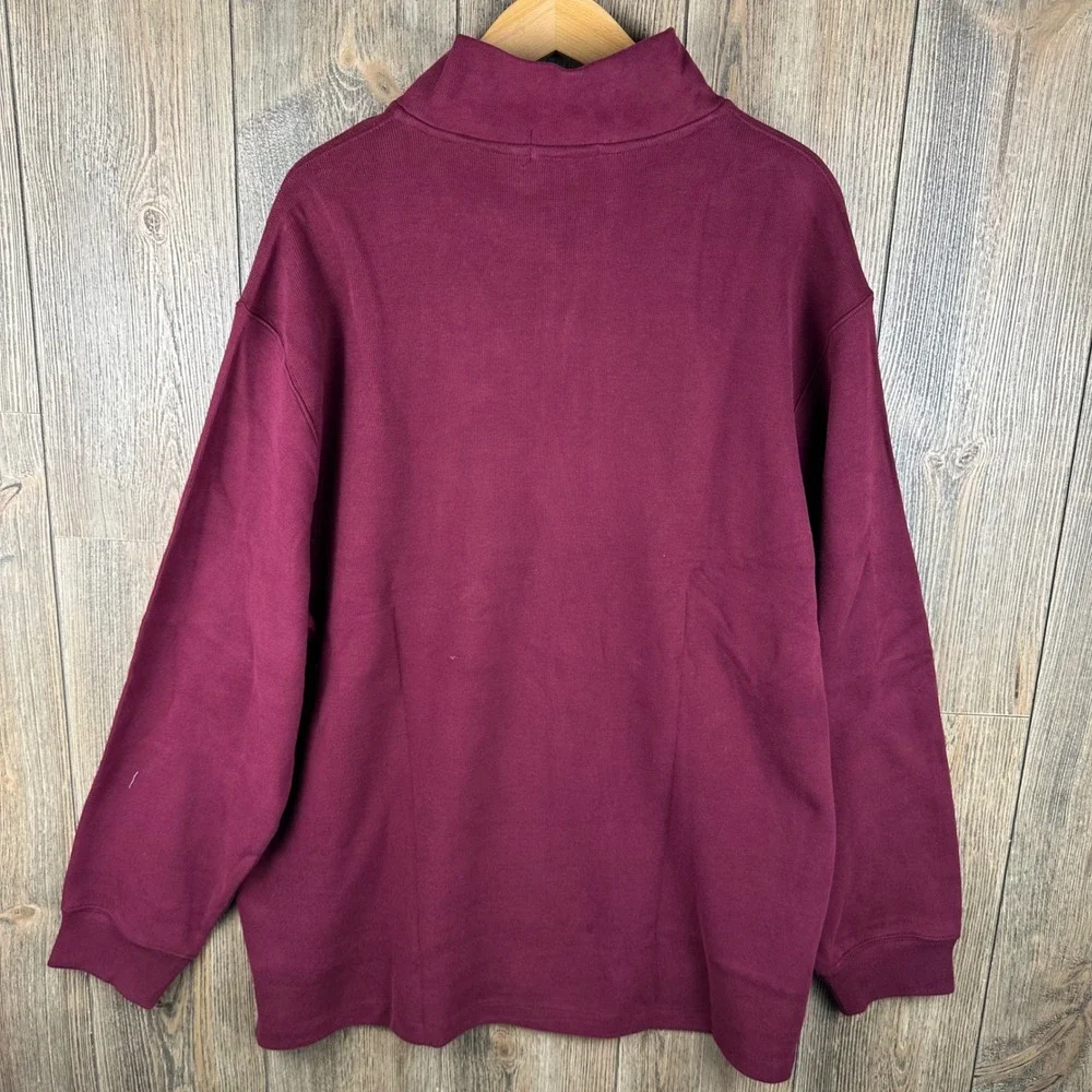 Polo Ralph Lauren Half Zip Pullover Wine Burgundy Cotton Knit New Mens XXL